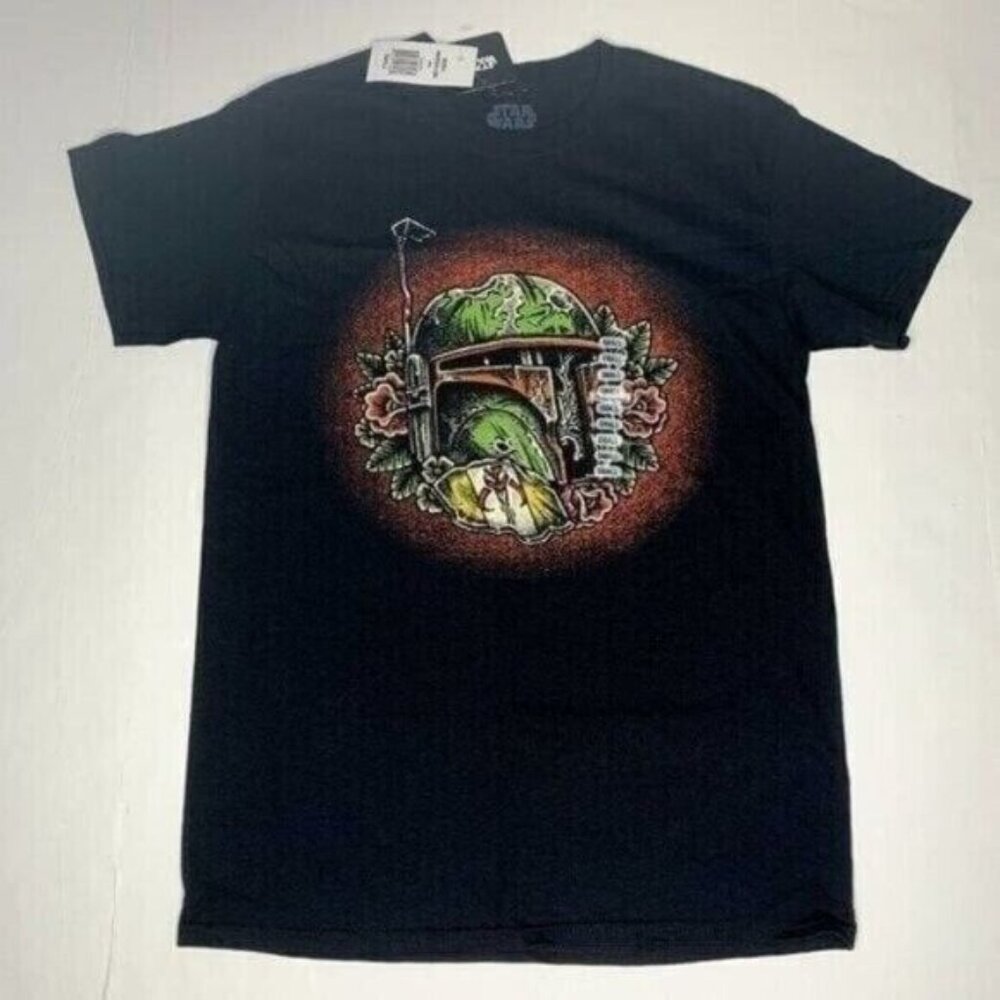 Star Wars Tees Boba Fett Helmet Tee Shirt Adult Size Small New with Tags